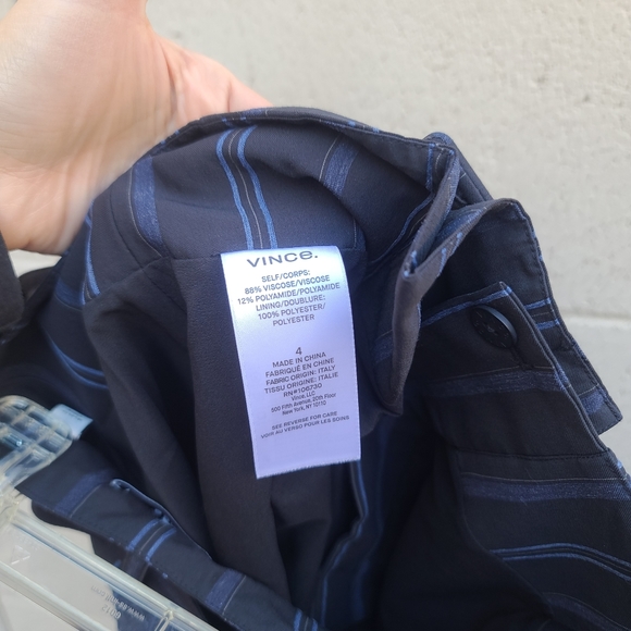 Vince | Dobby Stripe Belted Wide Leg Pants Size 4 - Picture 10 of 12